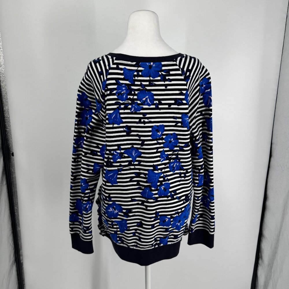 Kate Spade Floral Striped Spade Logo Sweatshirt Size XL - Picture 8 of 13